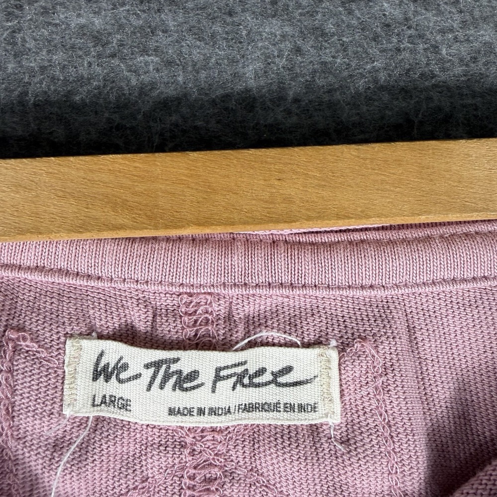 Free People We The Free Blossom Tee in Mauve Zephyr SZ  Large Boho Boxy Oversize - Picture 5 of 7